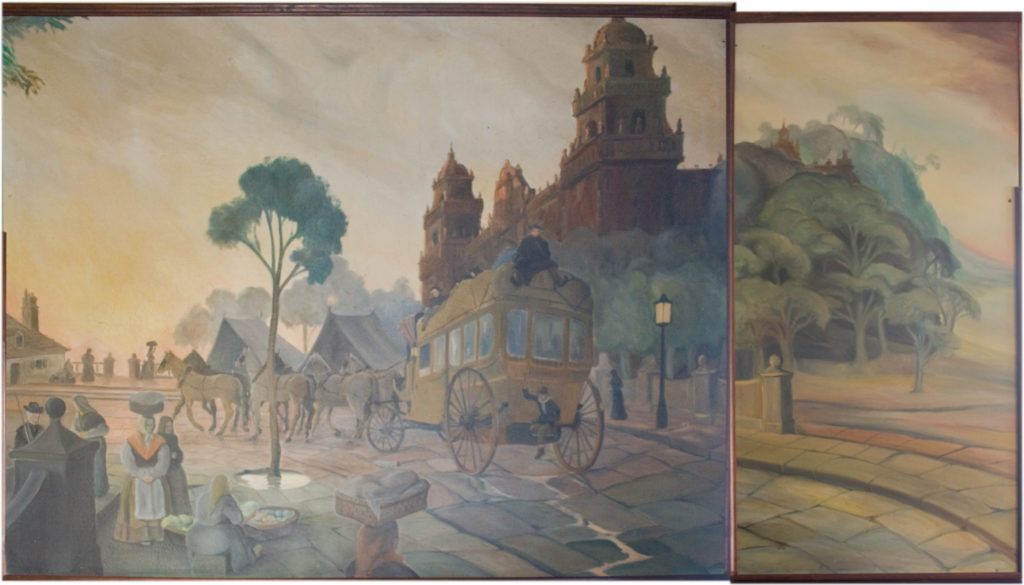 MURAL INDIANO, EN LA «CASA DE LOS ENANOS» , REALIZADO POR RAMÓN FERNANDEZ HIGUERAS.-